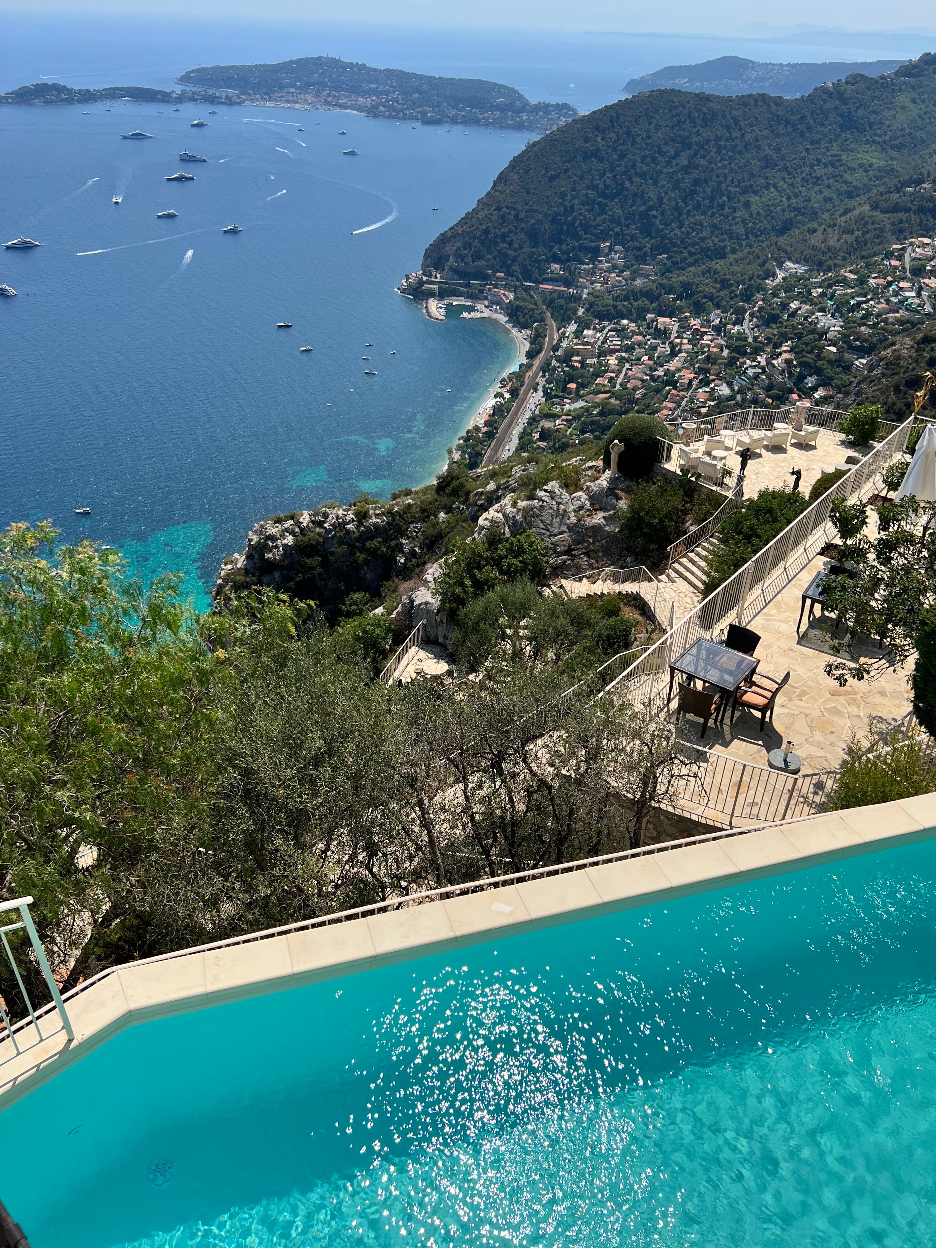View of the pool beside sea