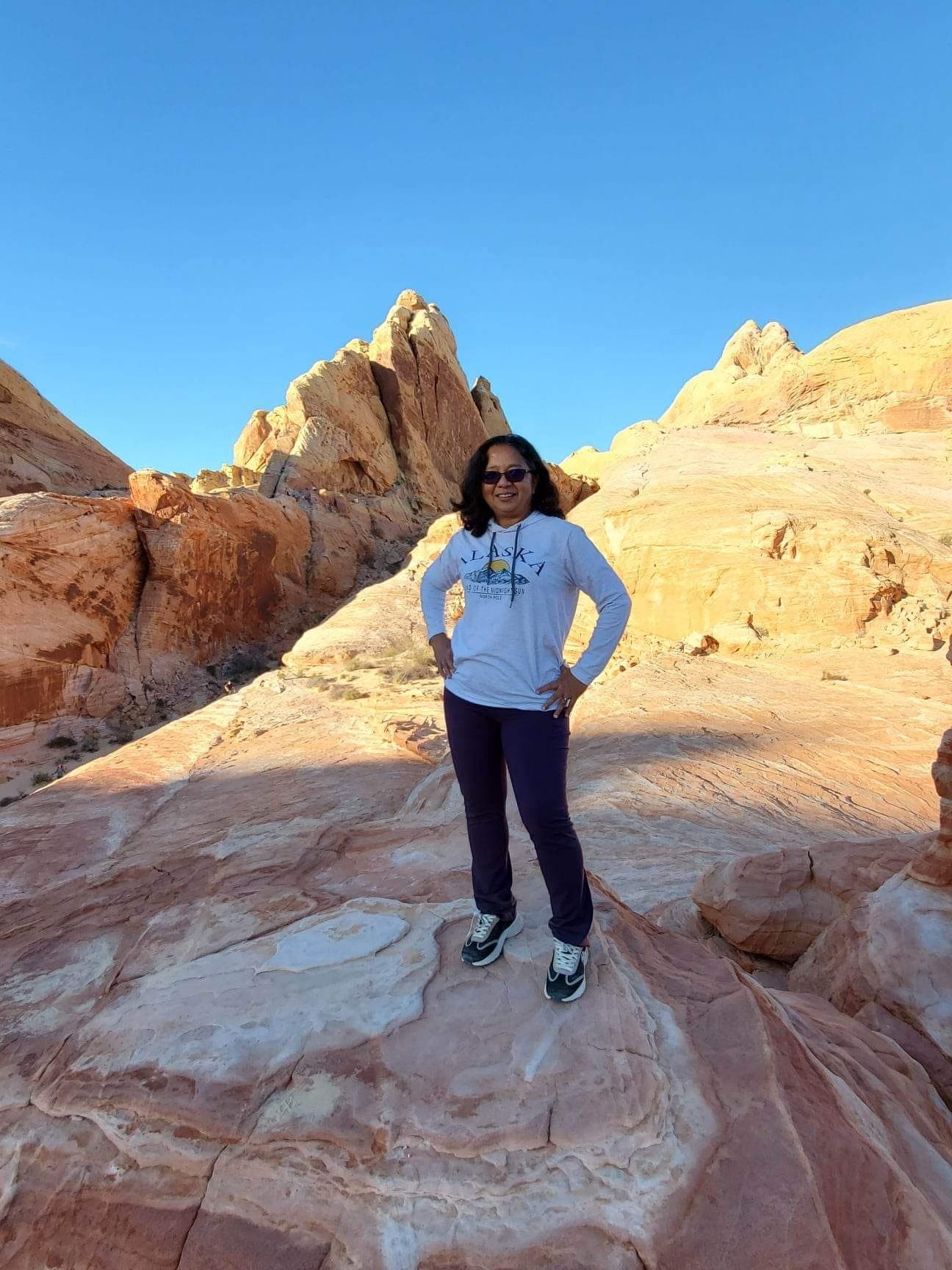 Travel advisor posing in a dried-out region