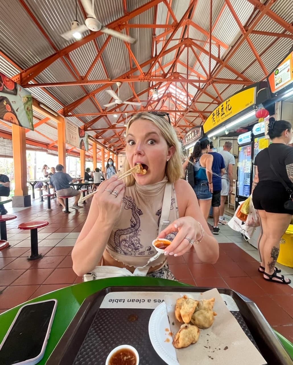 Travel advisor eating in a restaurant