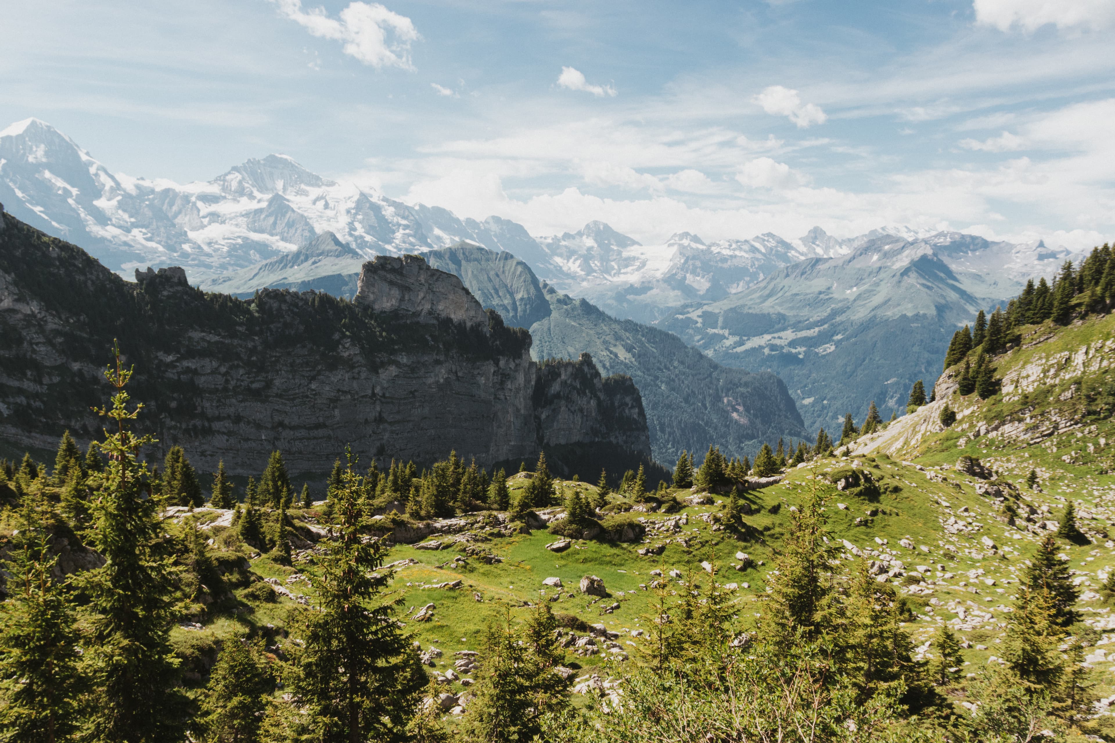 A beautiful view of mountains at Schynige Platte