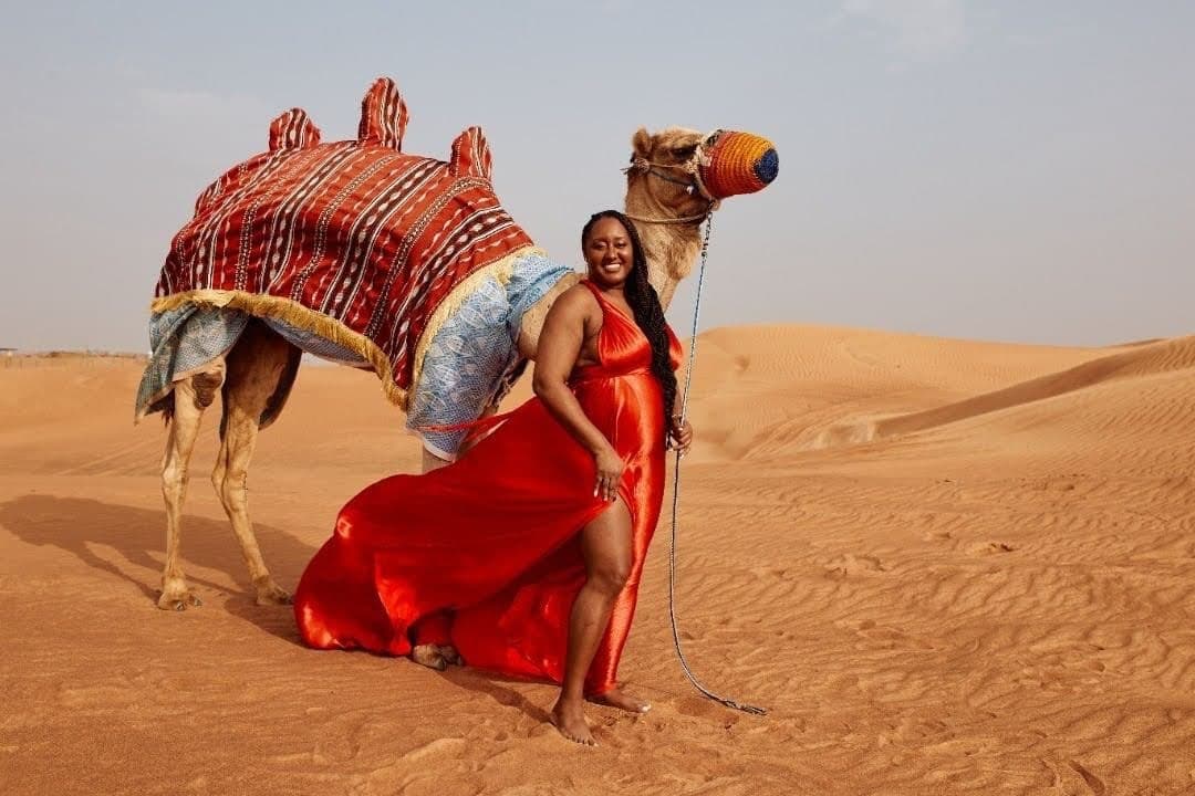 camel in a desert