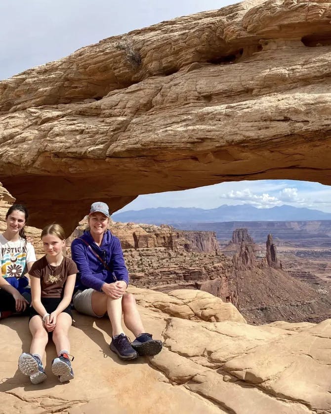 Family photo on a trip to Utah