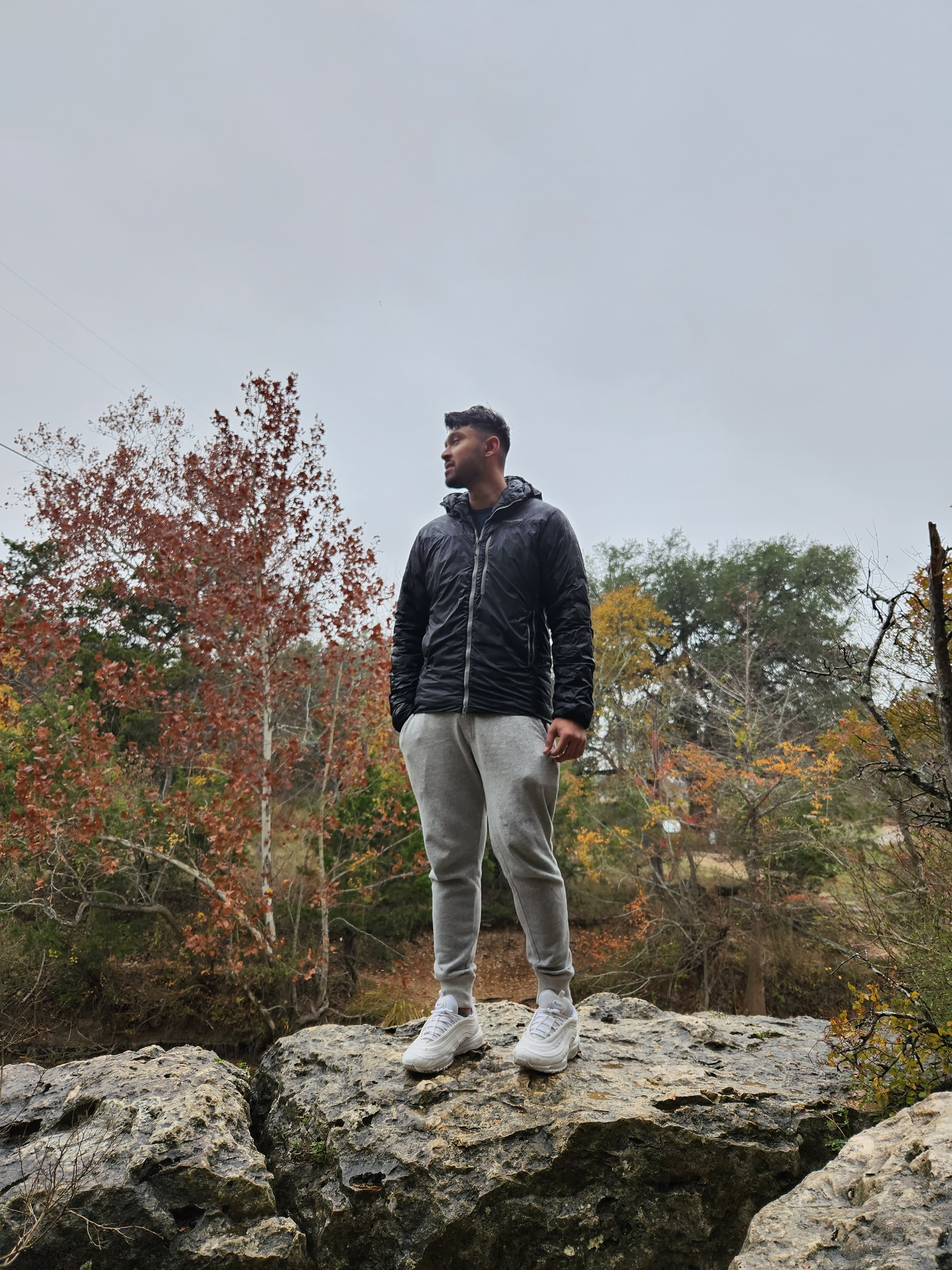 Shan posing in a valley