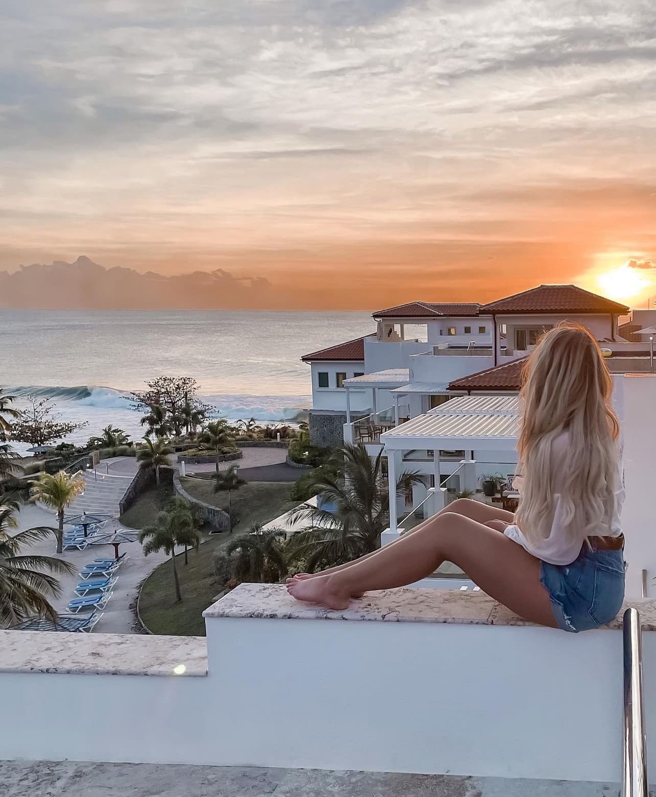 Relaxing with the sunset views