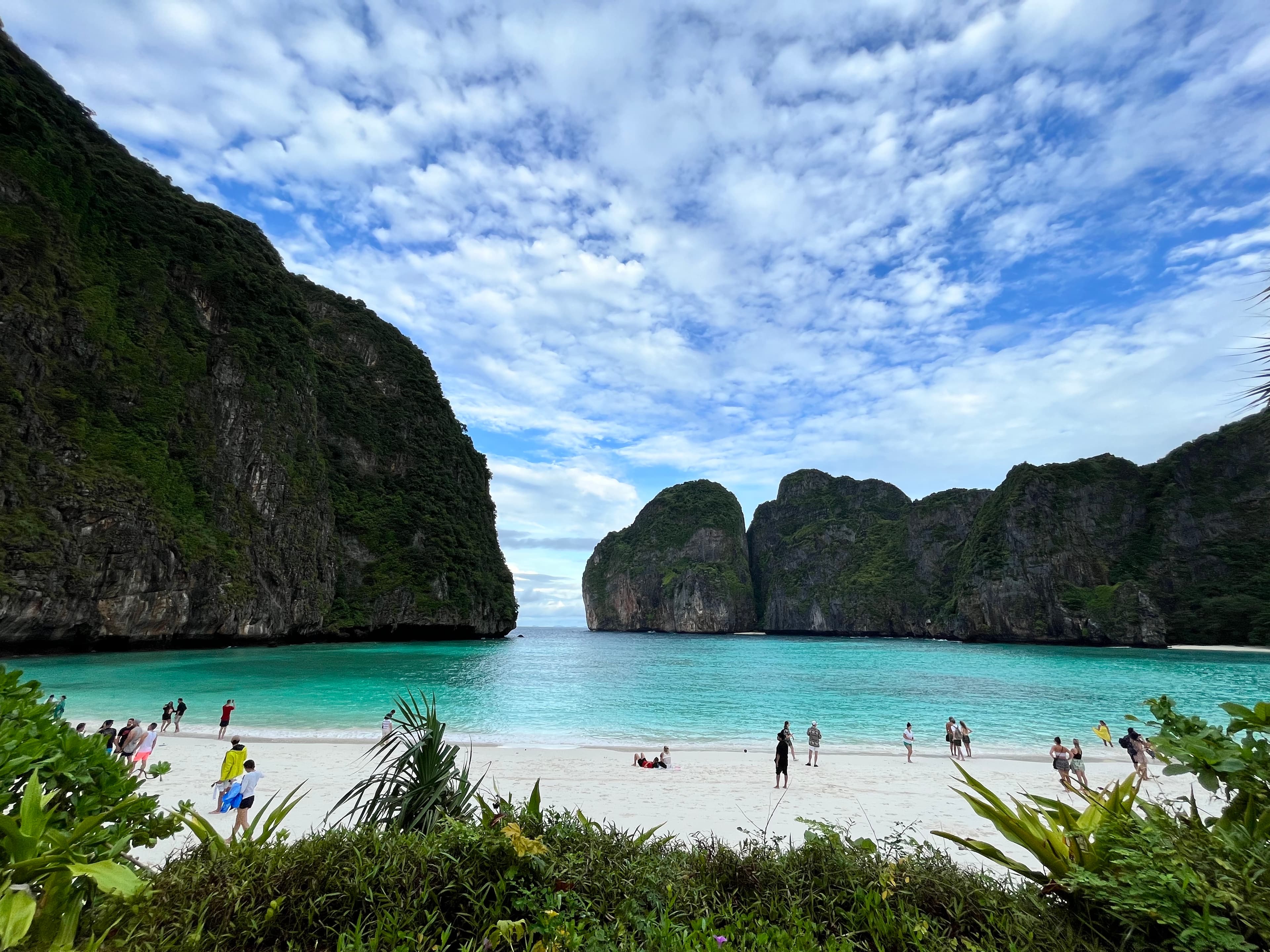 View of beach and sea stackers