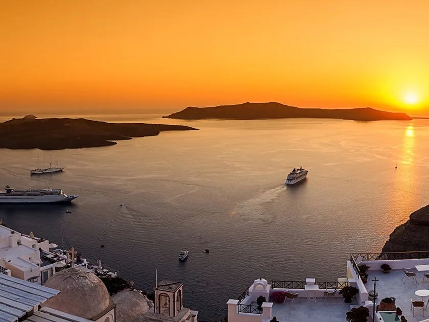hotel view sunset cruise Santorini