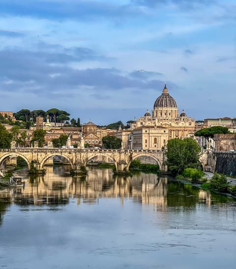 A building with shadow in water