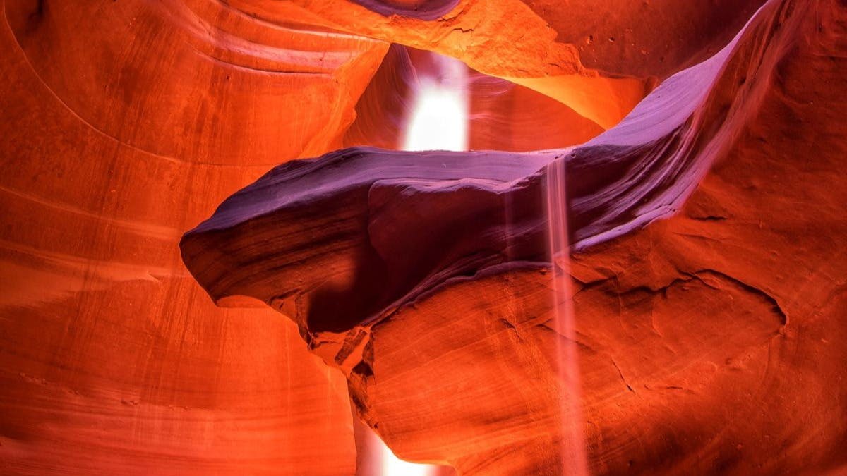 a view inside of the cave in antelope canyon.