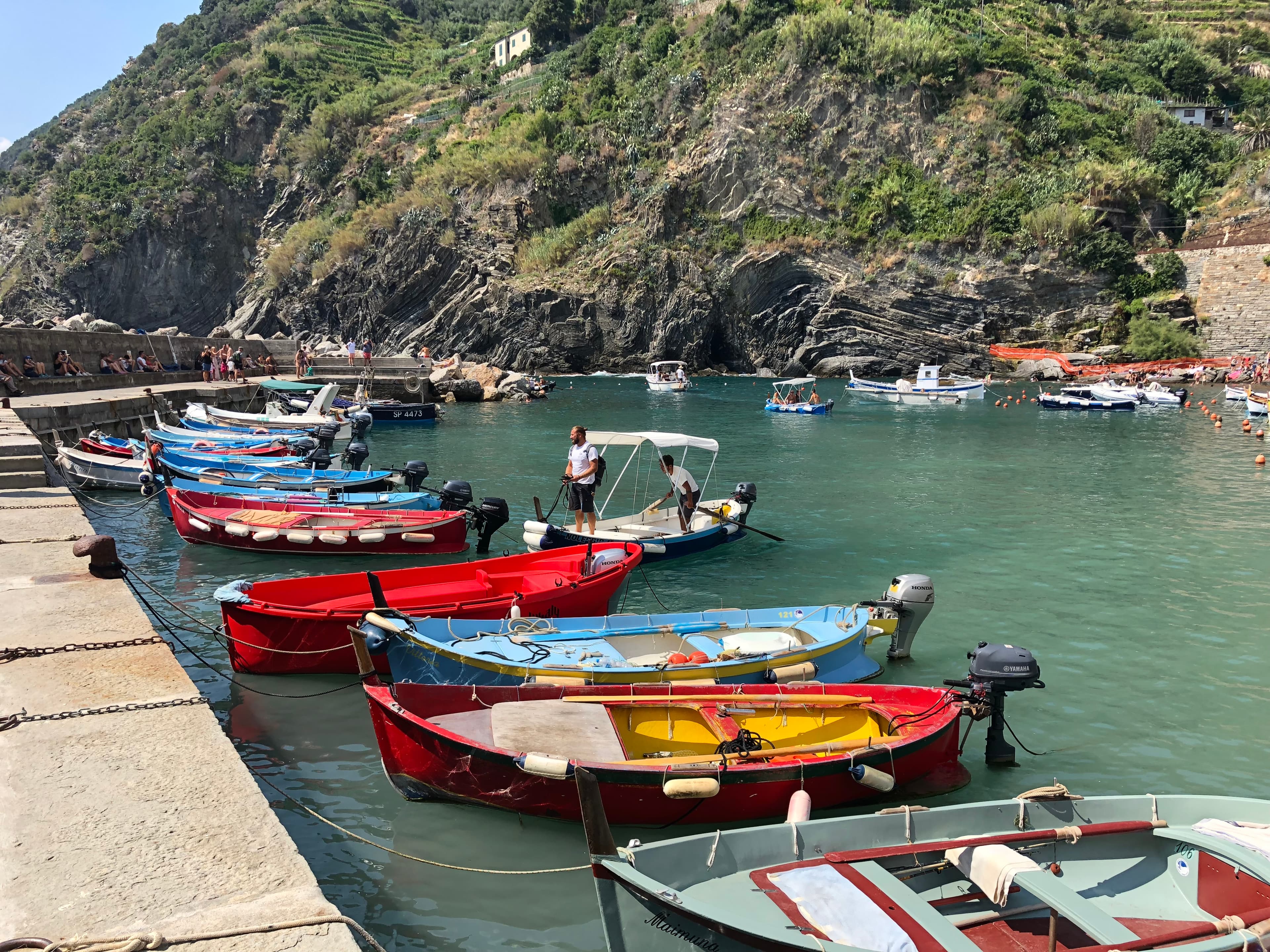 Sea, beach and boats view