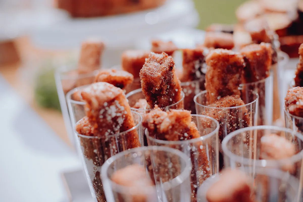 French toast sticks in narrow cups