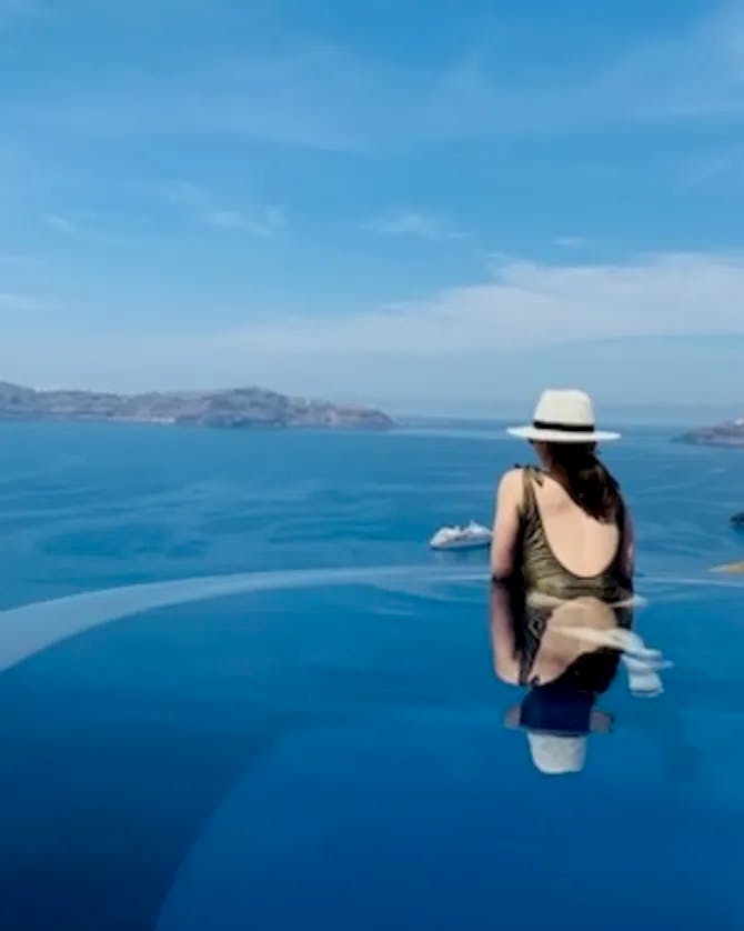 Looking at the views from an infinity pool