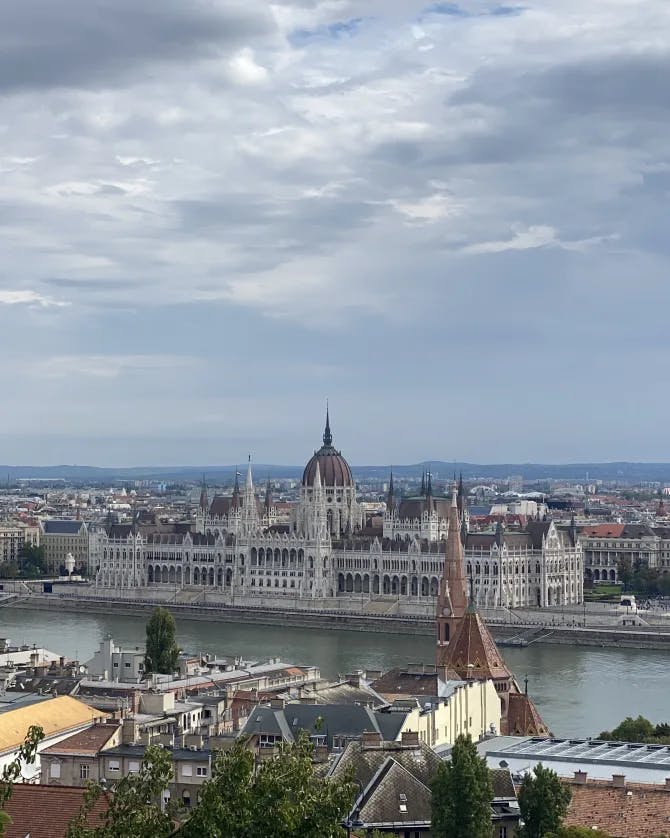 Budapest view over river.
