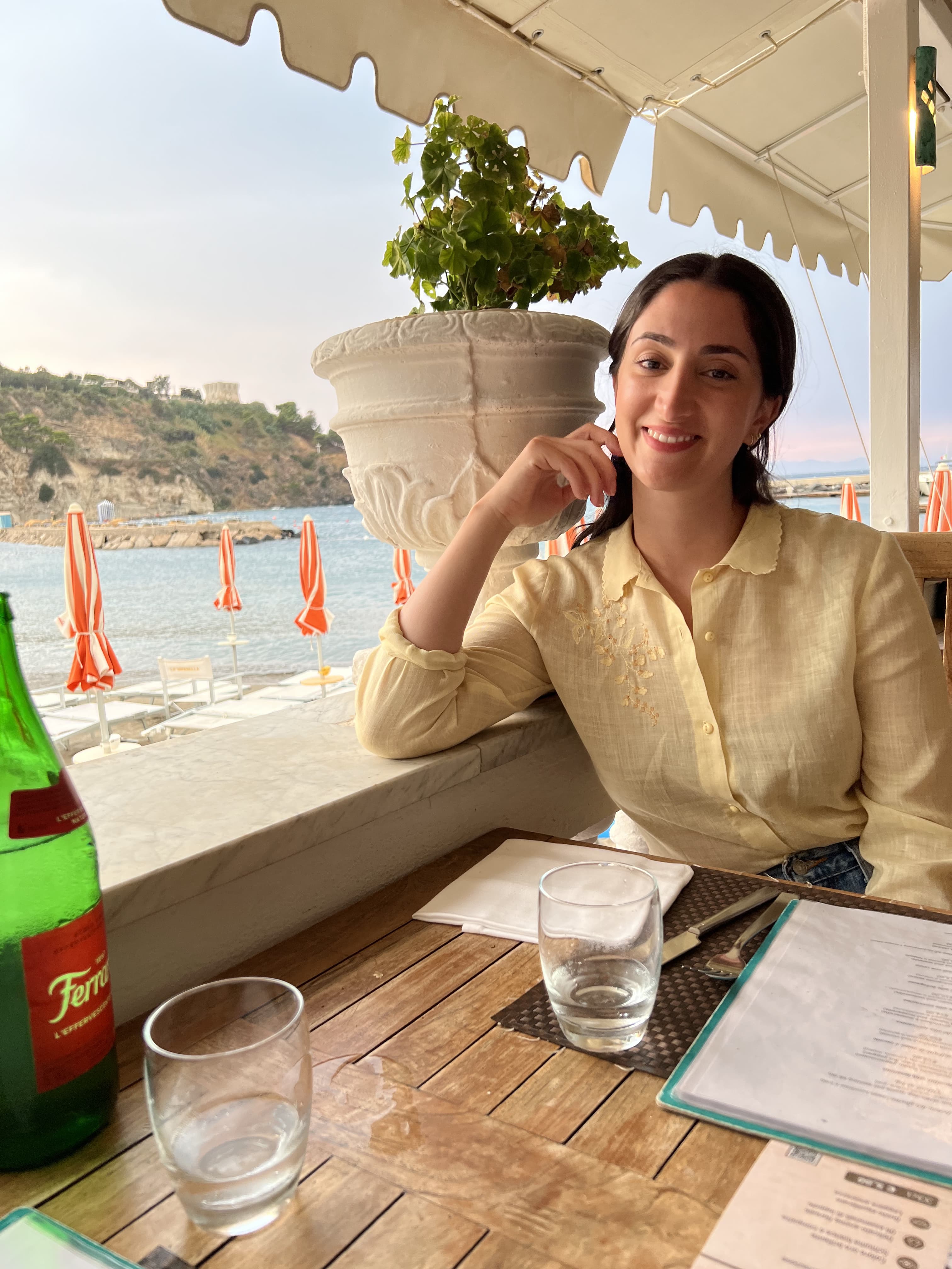 shana in a restaurant