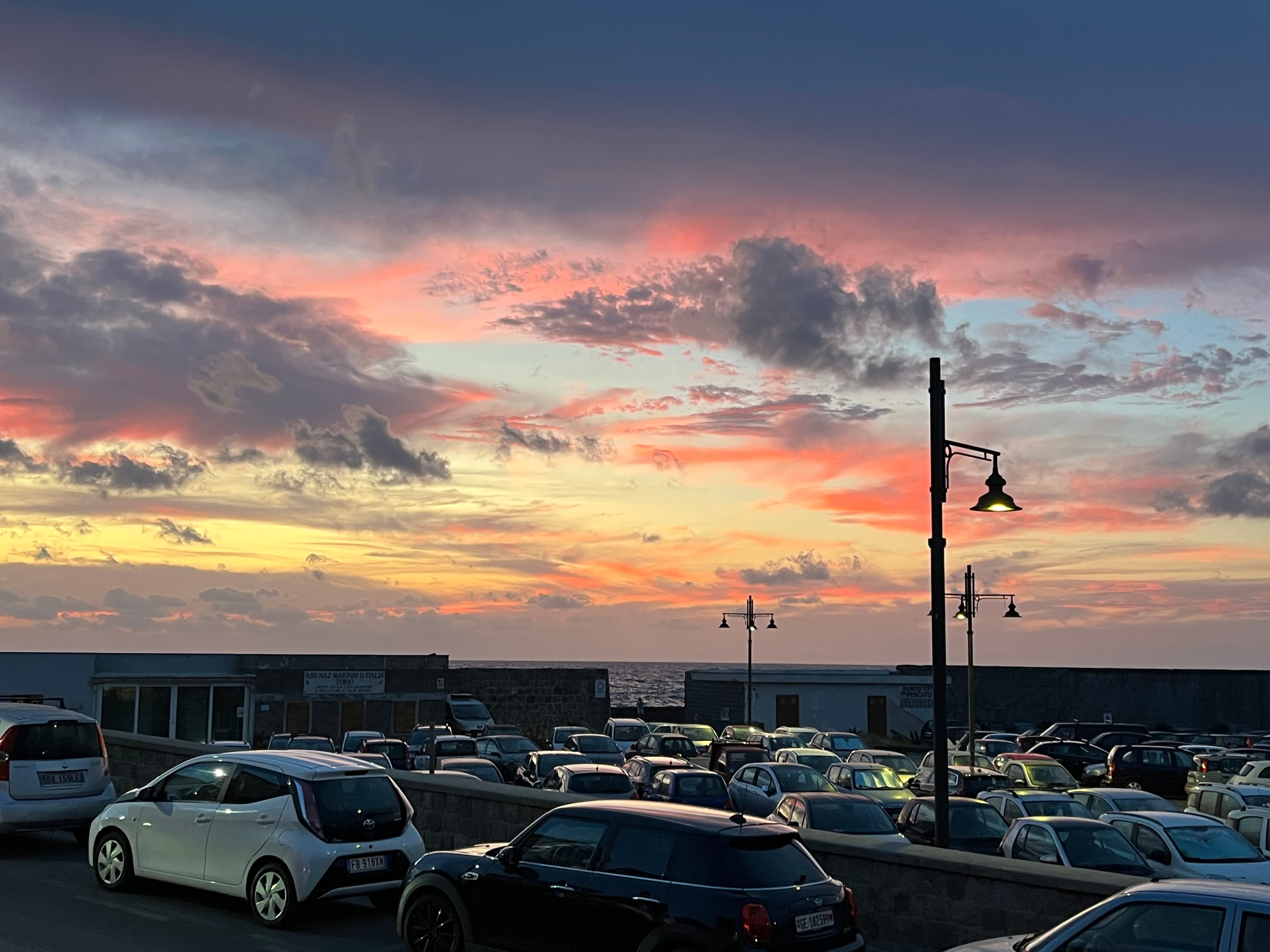 Sunset and city view
