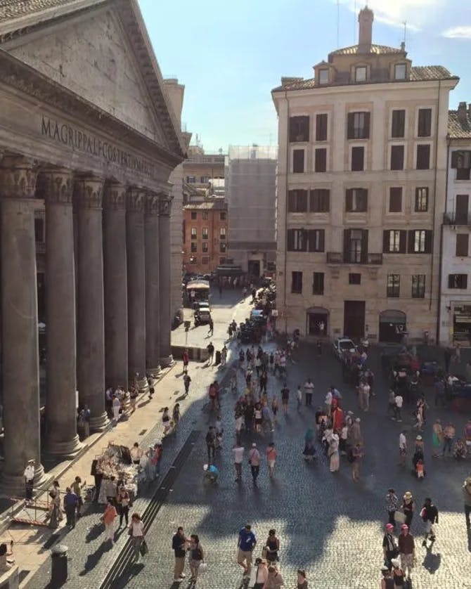 Tourists roaming around in Rome