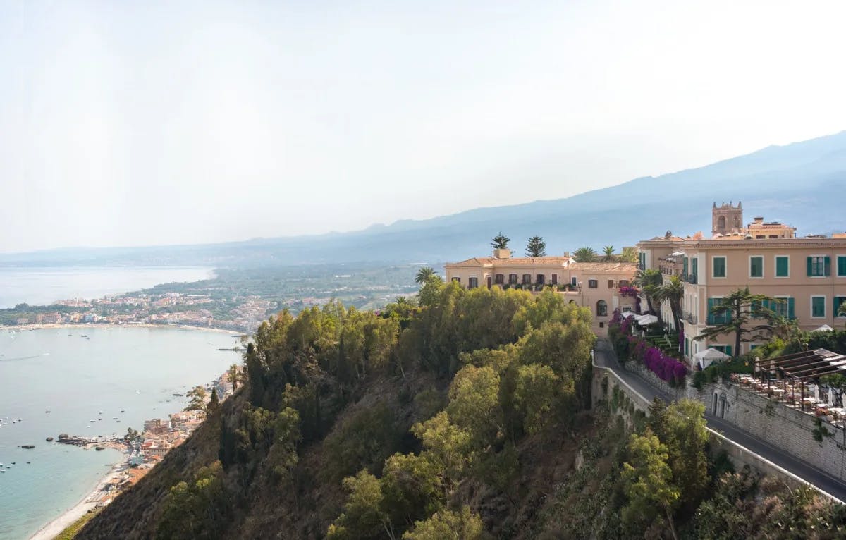 Hilltop view of San Domenico Palace, Taormina, A Four Seasons Hotel