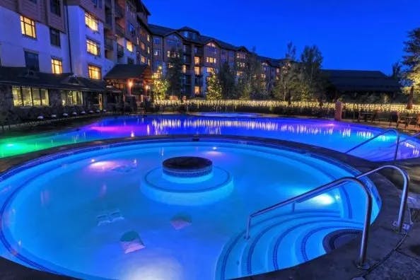 Relaxation by having spa at the hot tub of Steamboat Grand Resort.