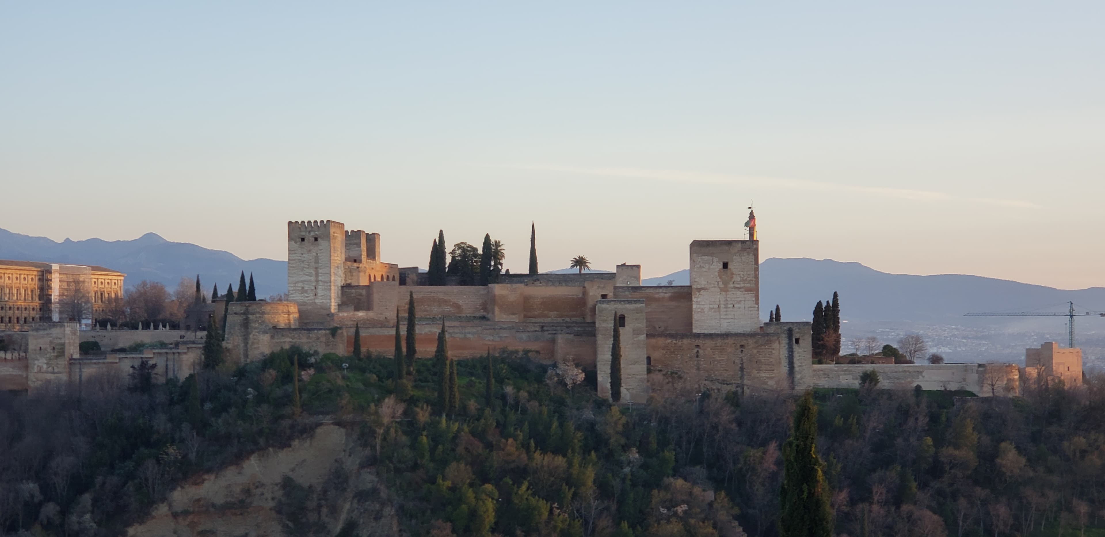 View of a building and hills