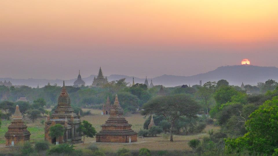 A sunset view in a scenic place