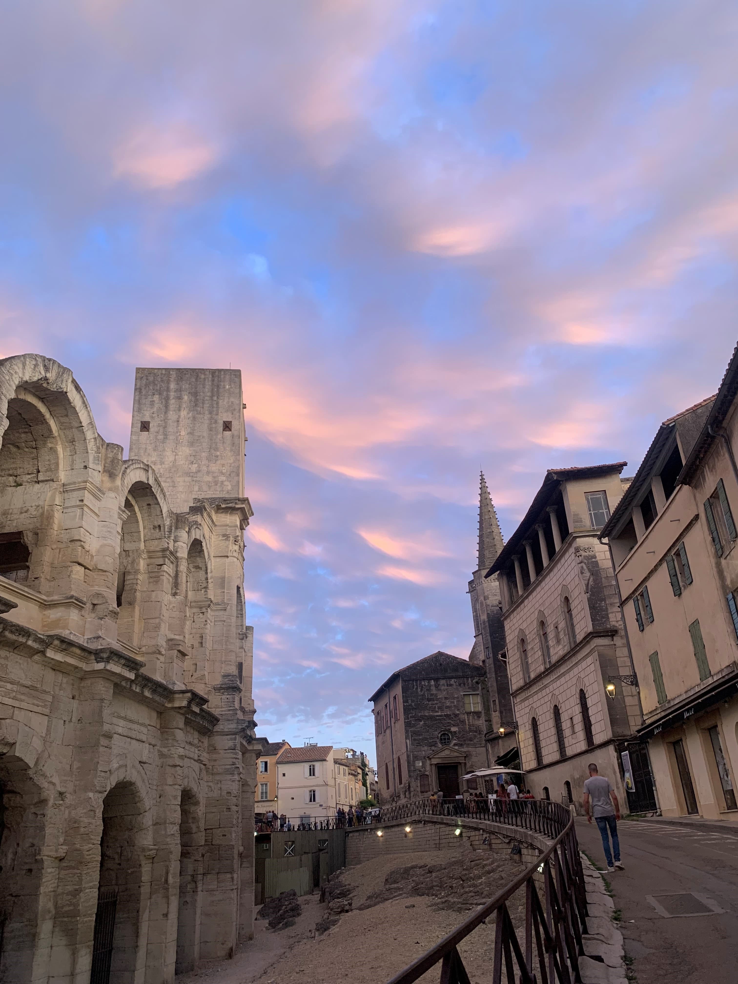 Building with sunset view