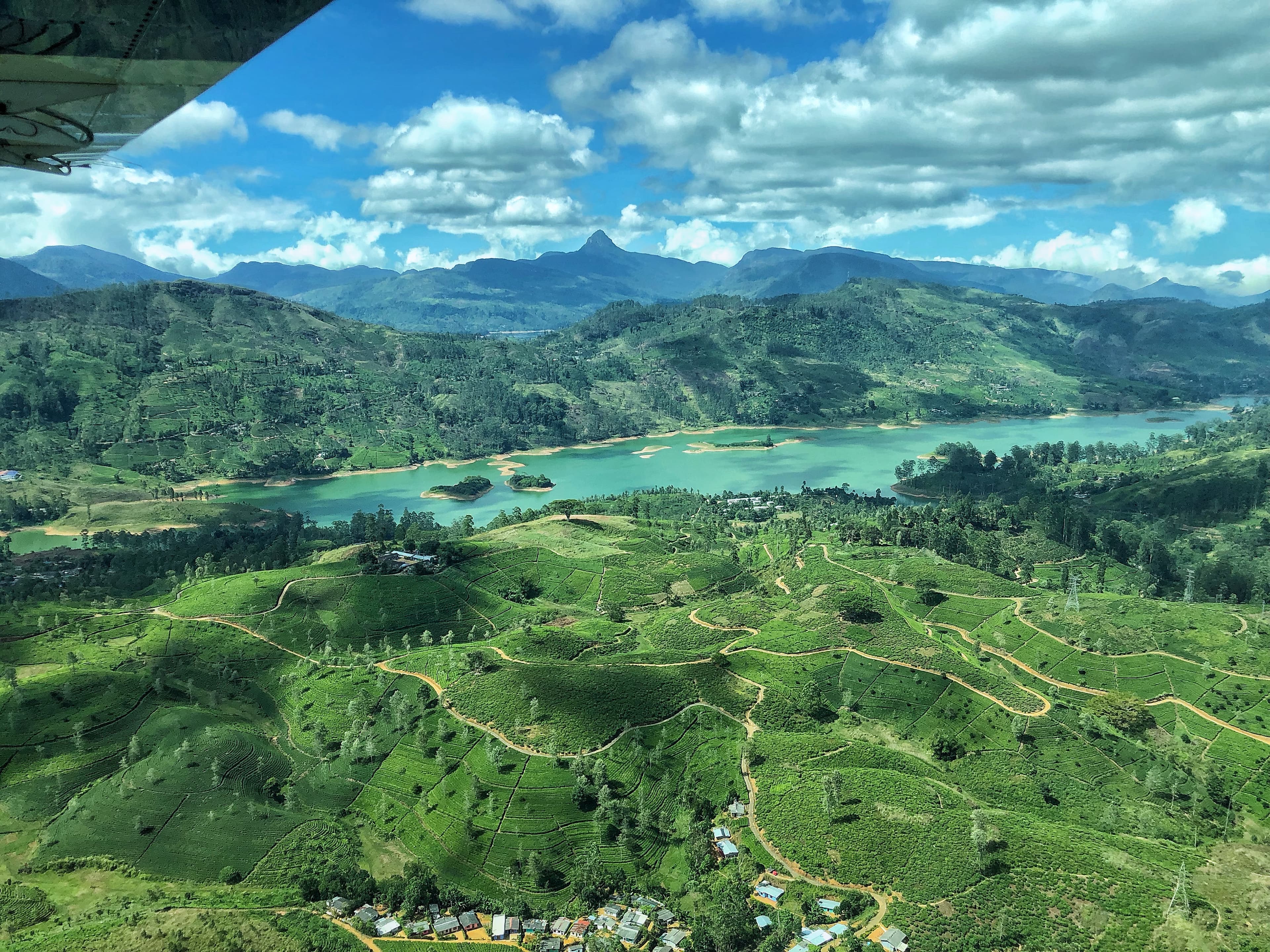 A beautiful view of land with lake