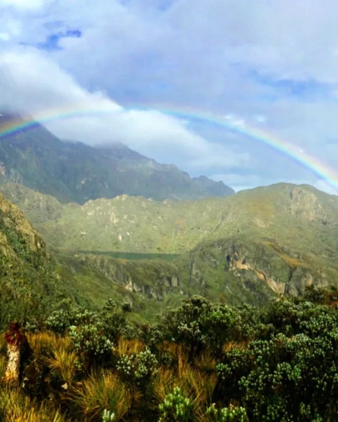 rainbow in the mountains