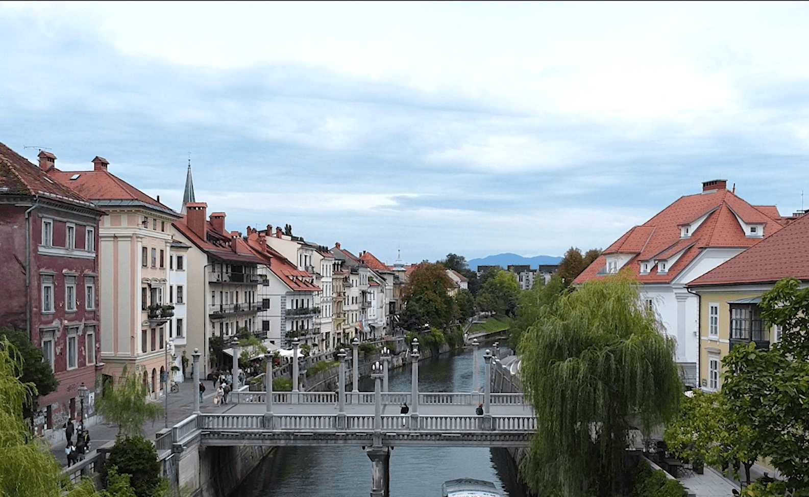 View of canal-side houses