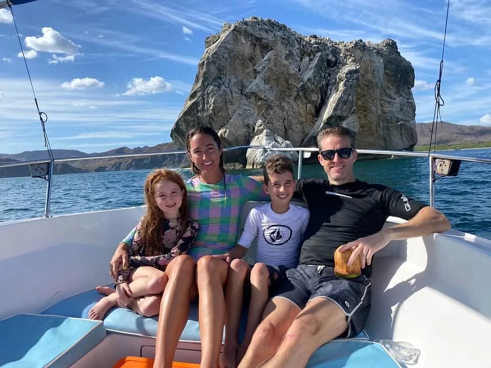 family enjoying boating in Costa Rica