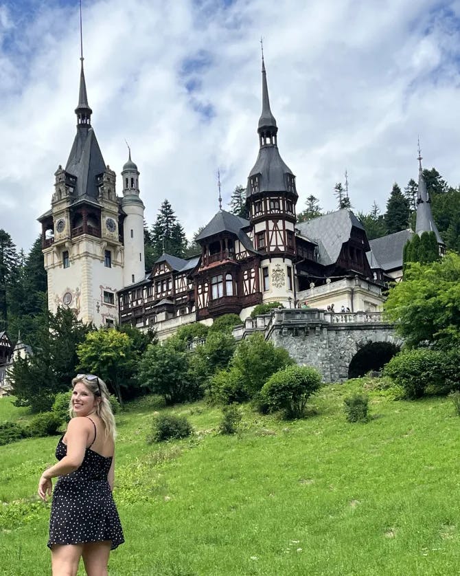 Picture of Maddie at Peles Castle Romania