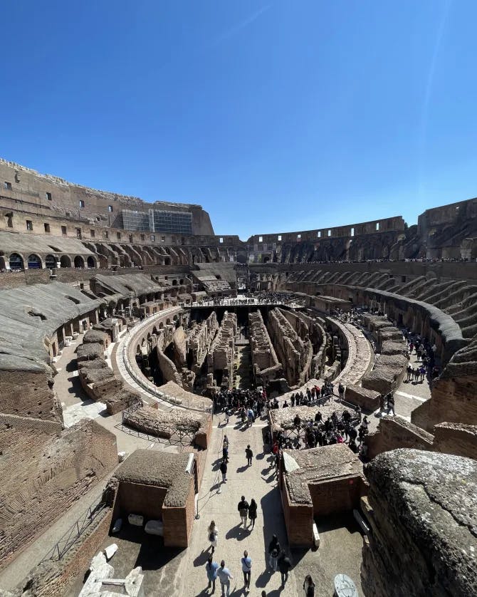 View of the Colosseum from the inside
