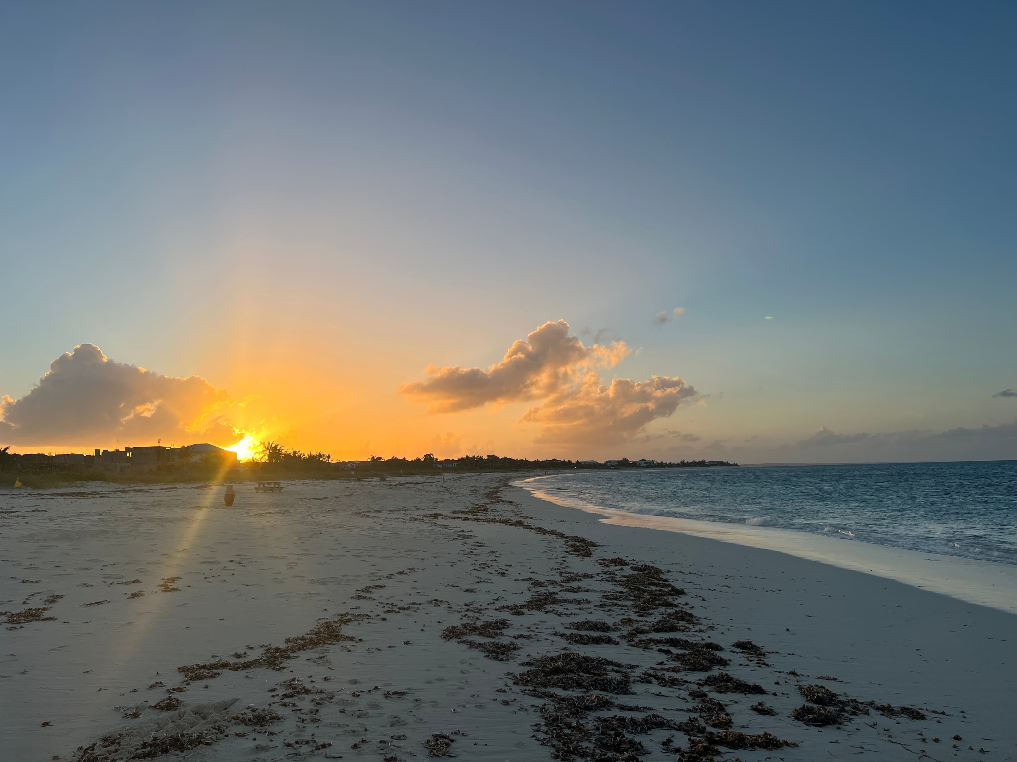 View of sunset and sea