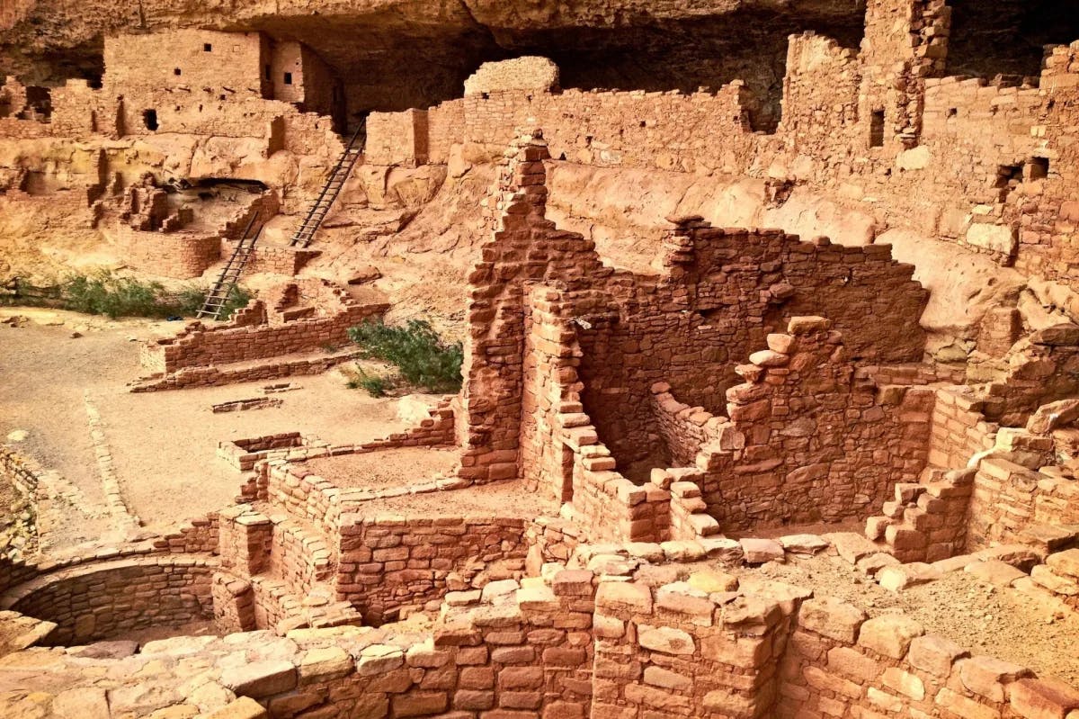 An archeology site somewhere in North America, with pueblo style buildings being unearthed