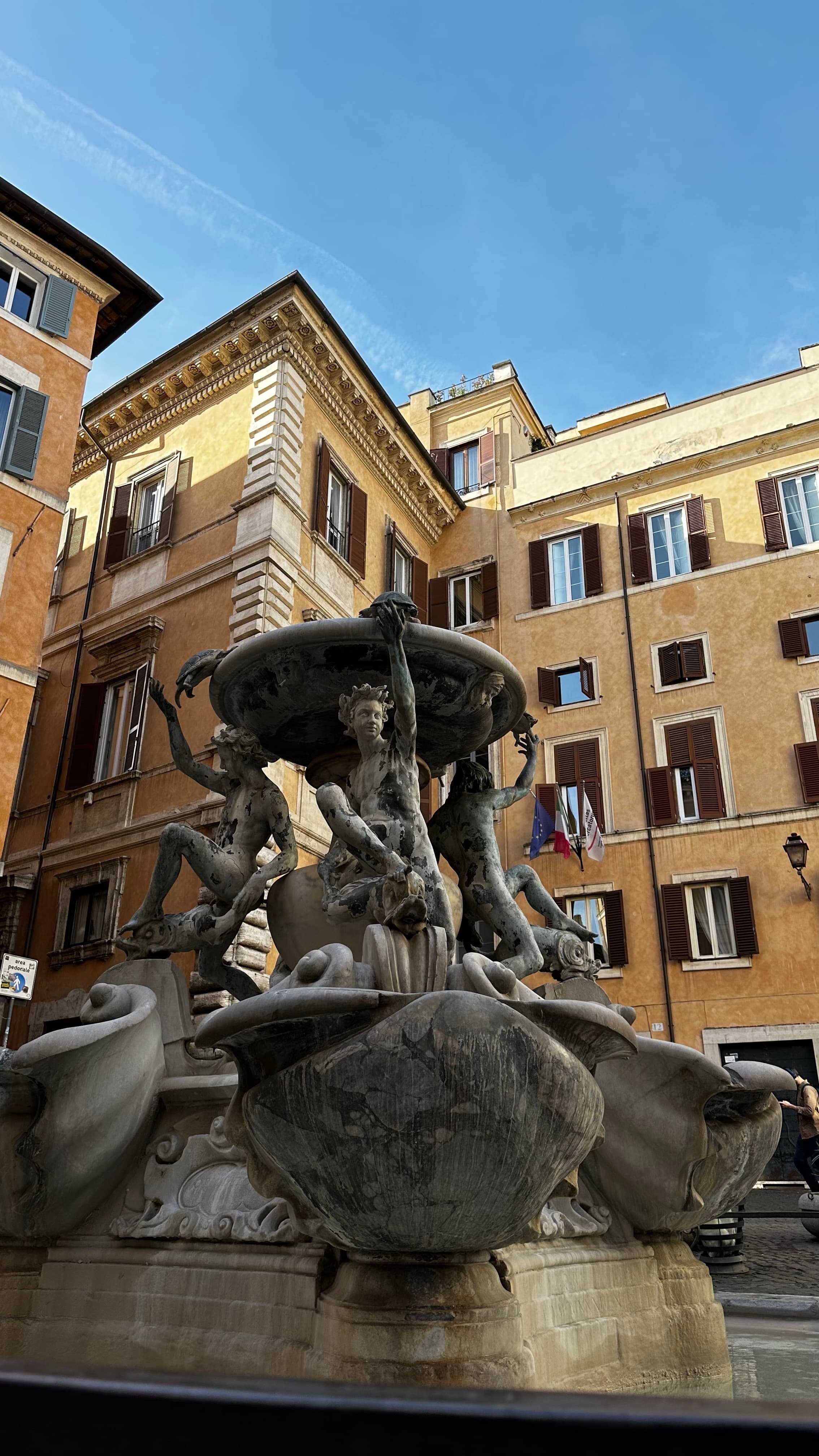 statue near building