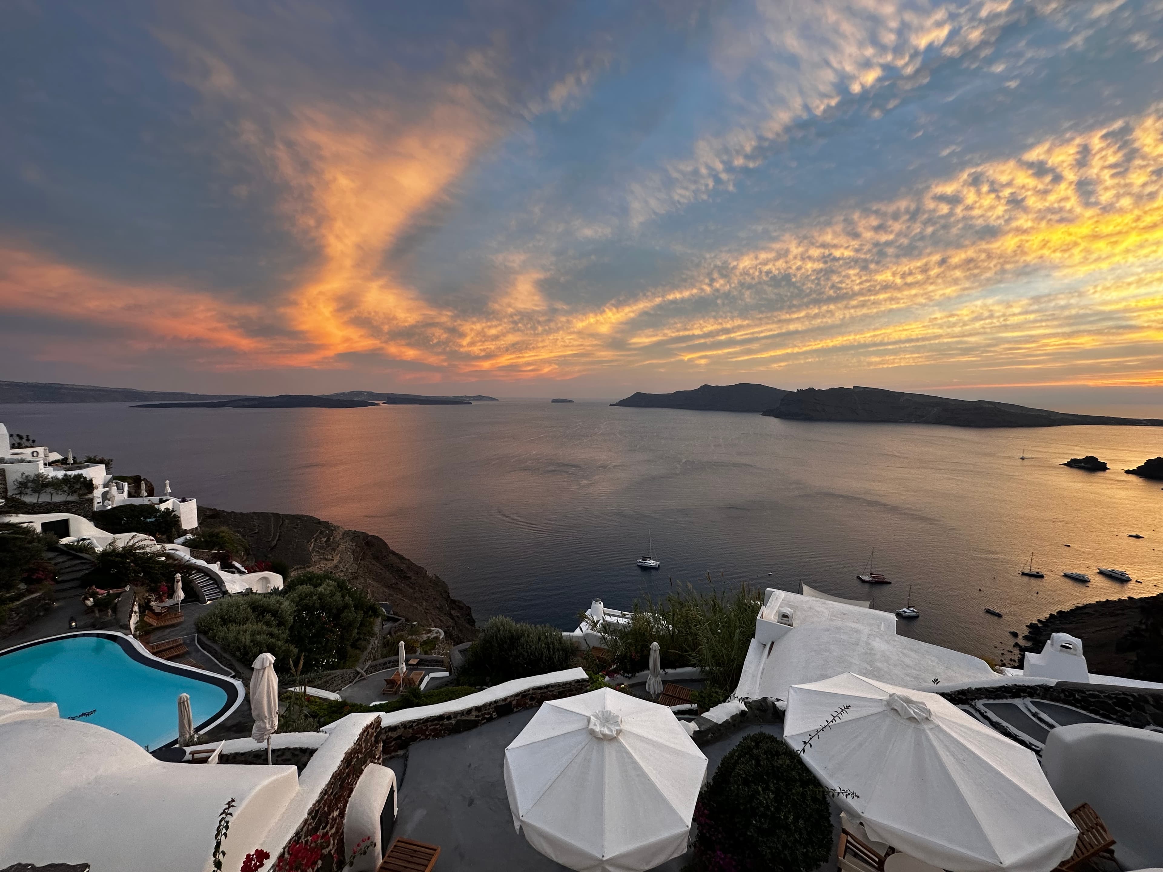 View of sea and sunset