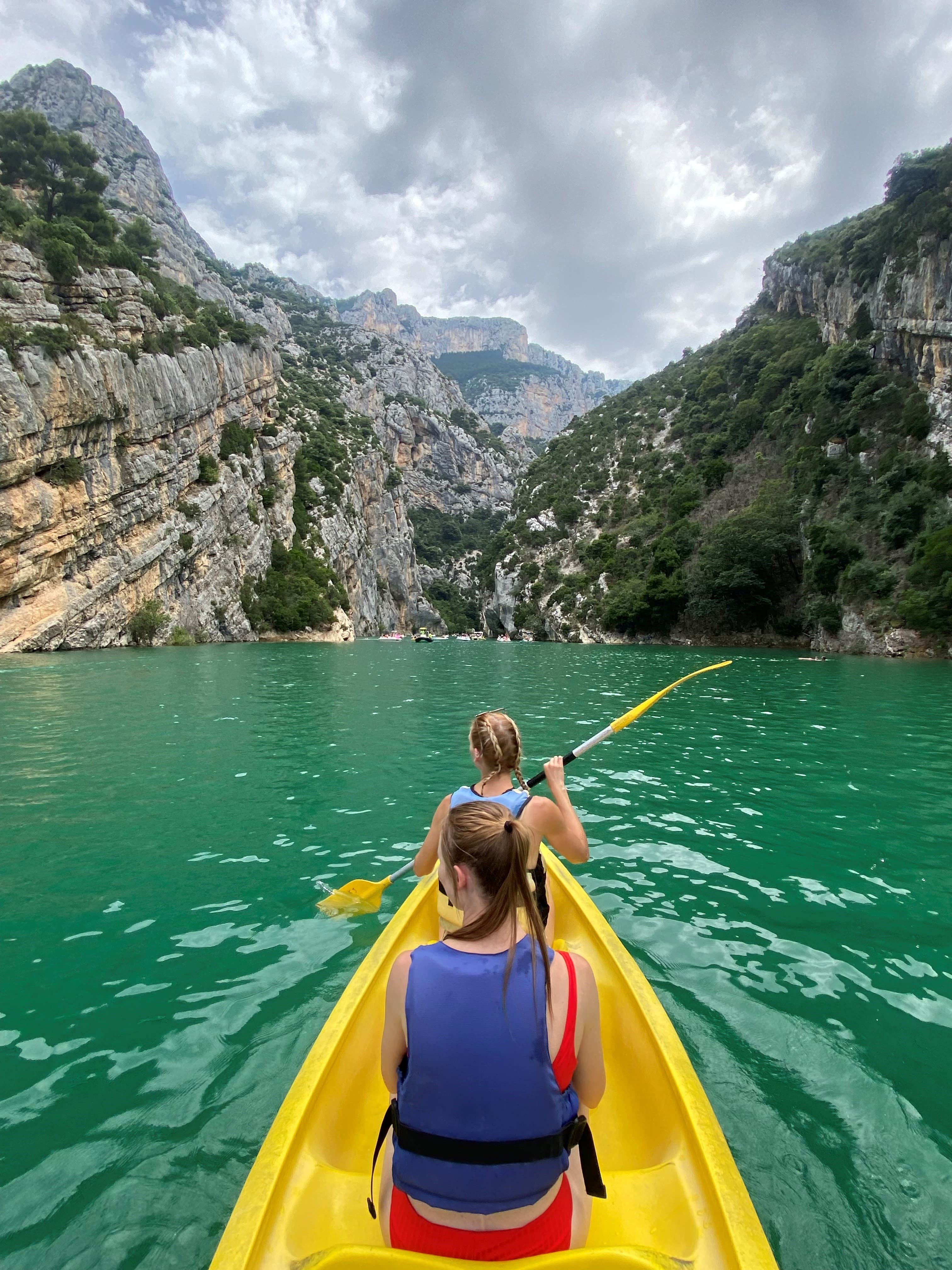 Yellow boat in the lake