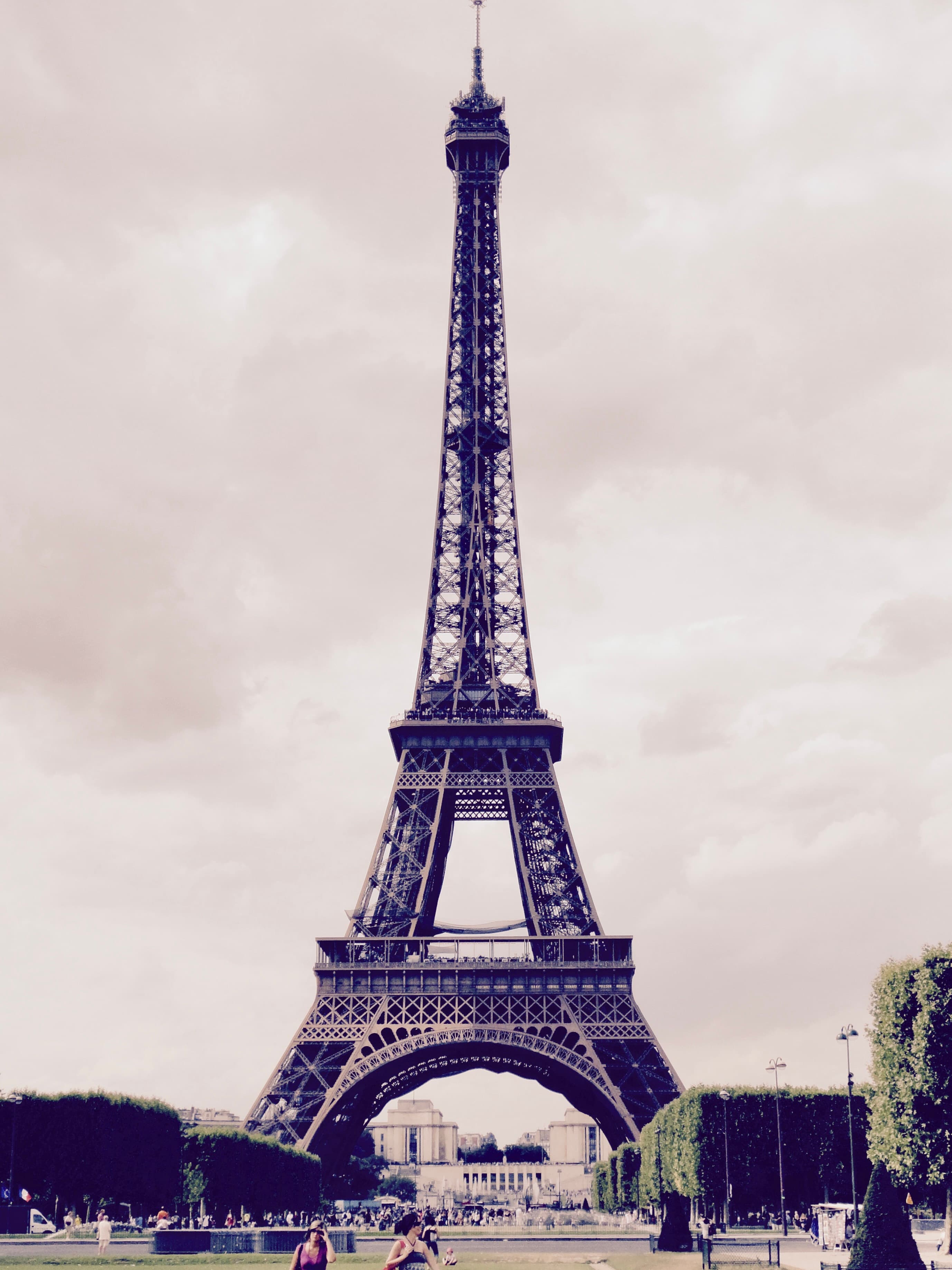 A beautiful view of the Eiffel Tower.