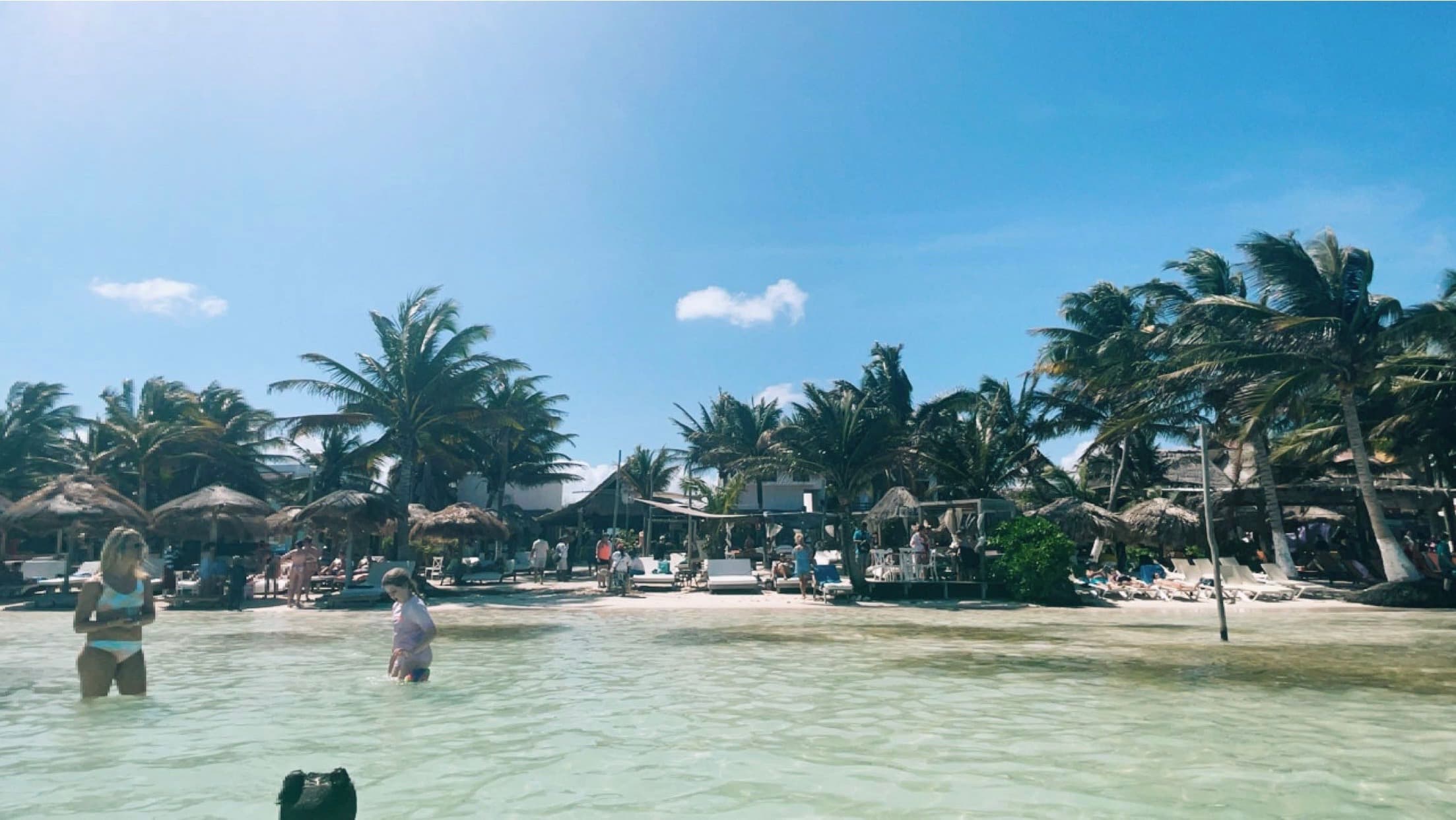 swimming on the beach