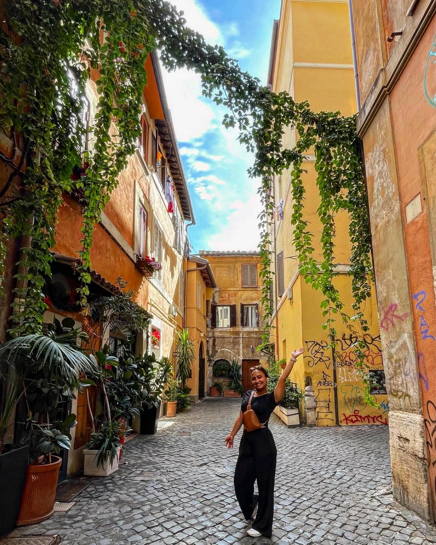 posing in the street