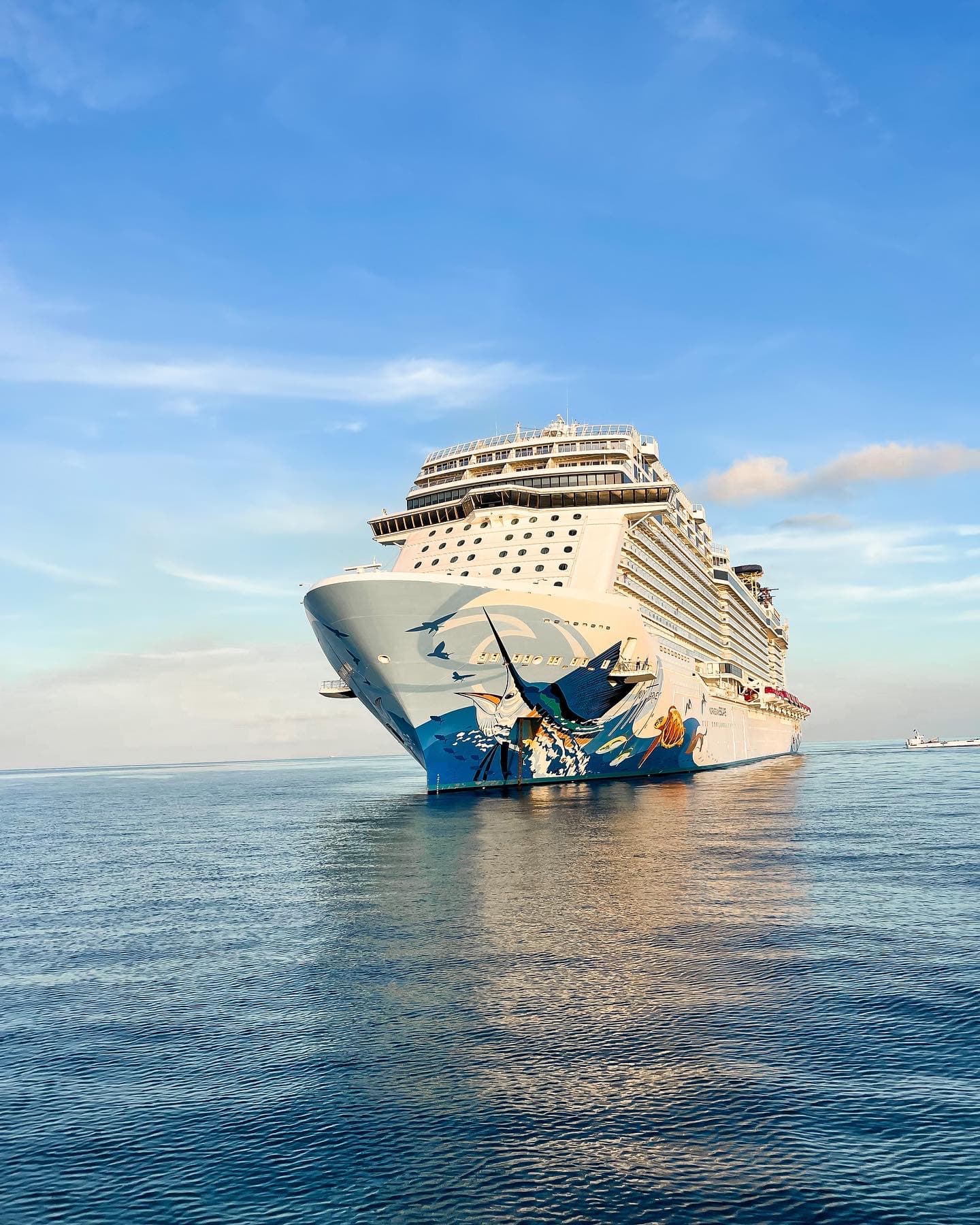 View of a cruise ship in the water