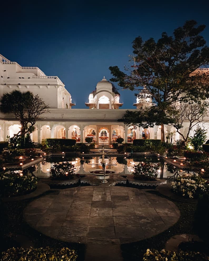 Beautiful night view of a resort