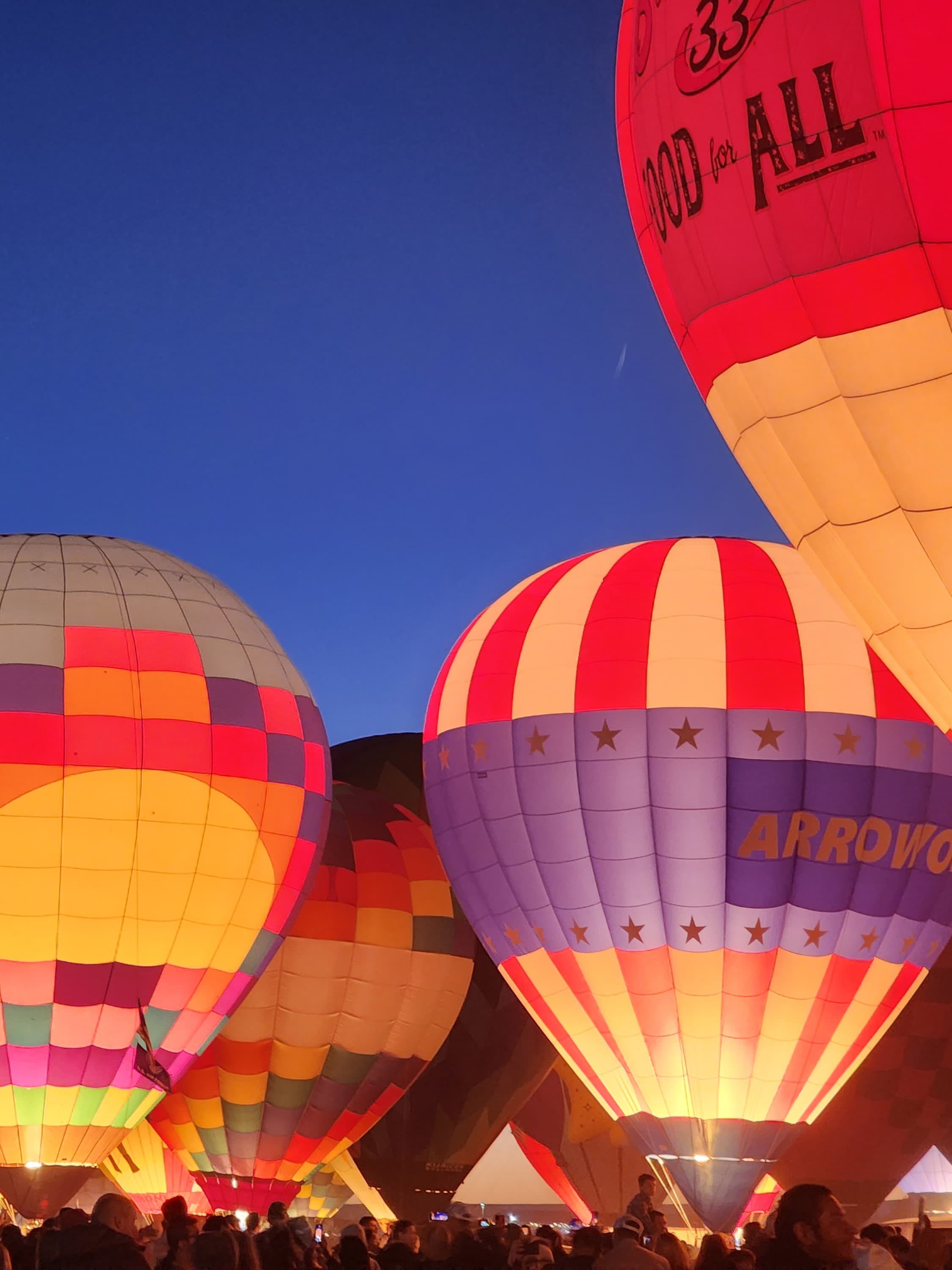 Beautiful view of hot air balloons