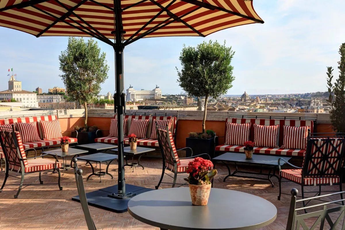 Cielo Terrace is one of the place with panoramic view of Rome to enjoy an aperitivo.