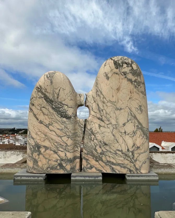 A rocky monument statue in Portugal