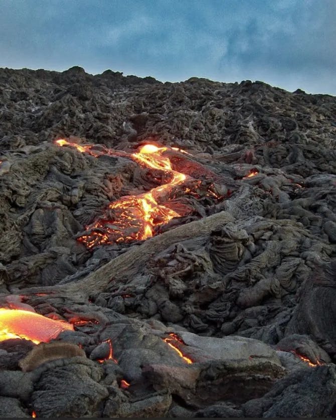 View of a lava mountain