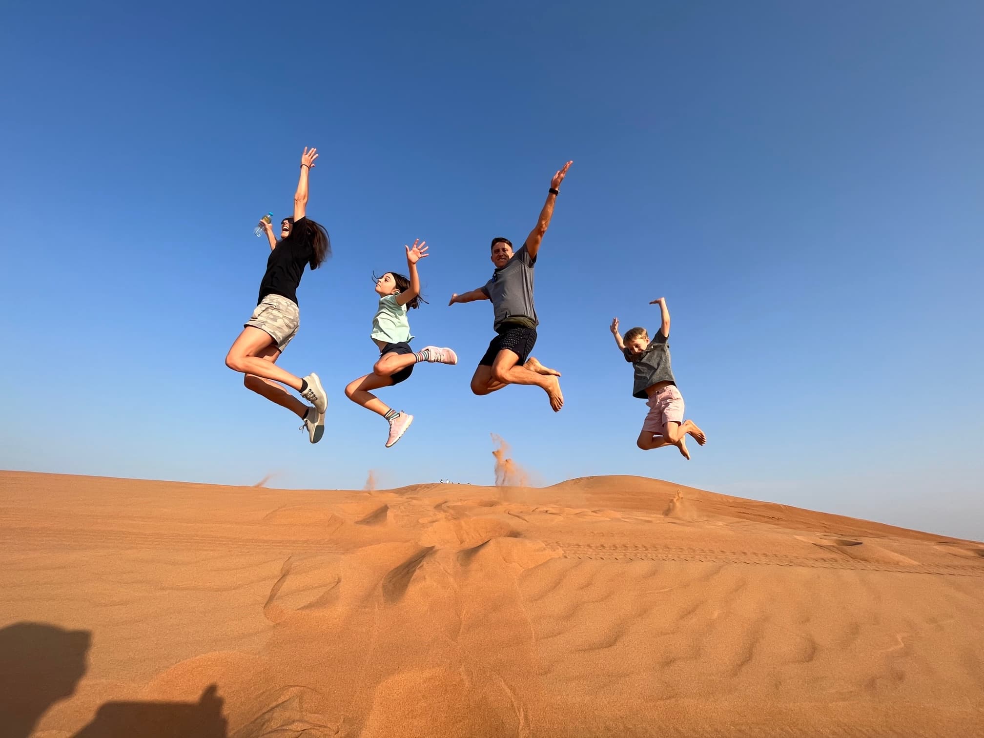 People having fun in the desert