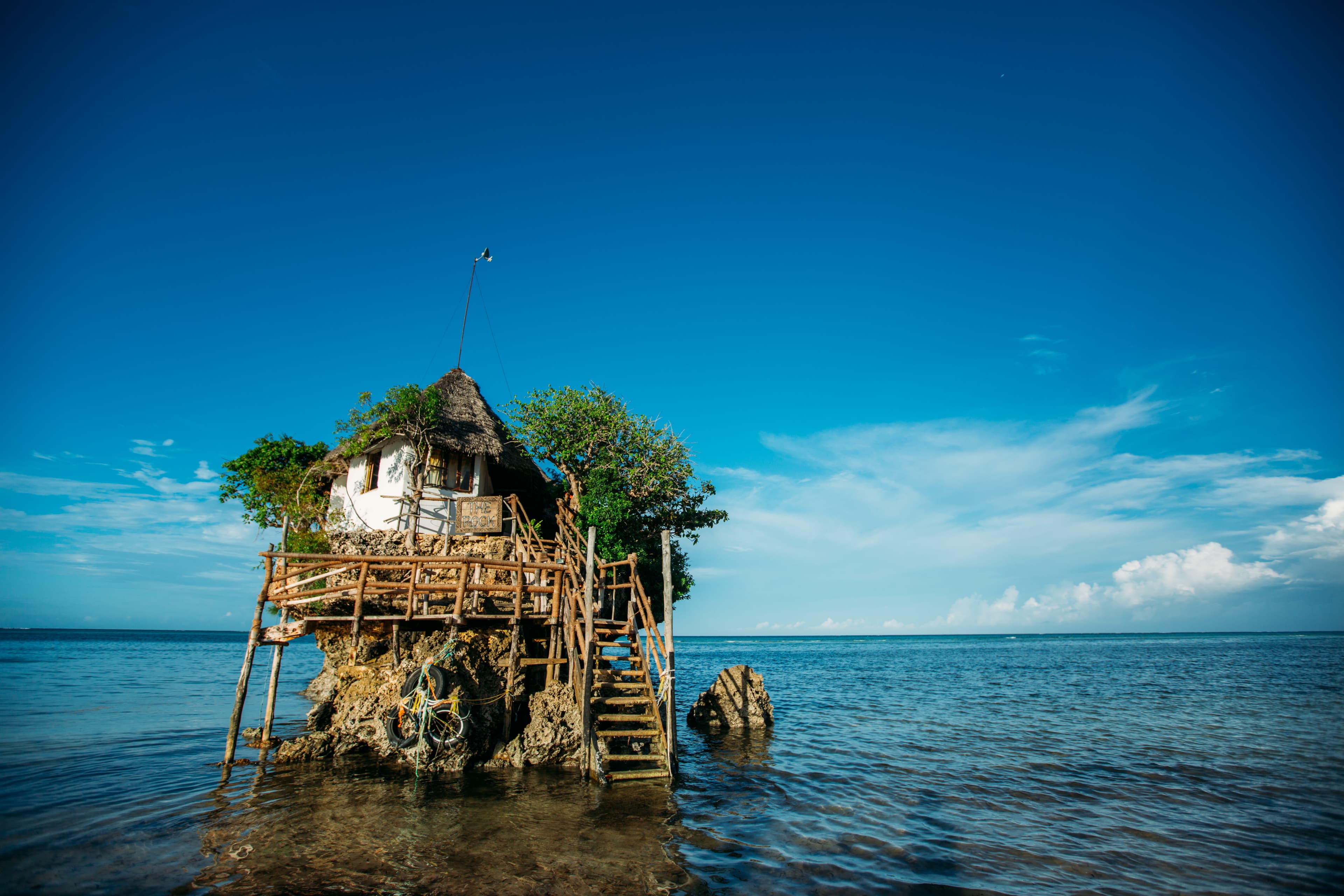 View of a hut in the sea