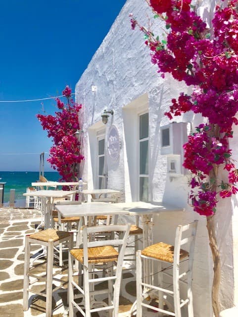 View of a white restaurant