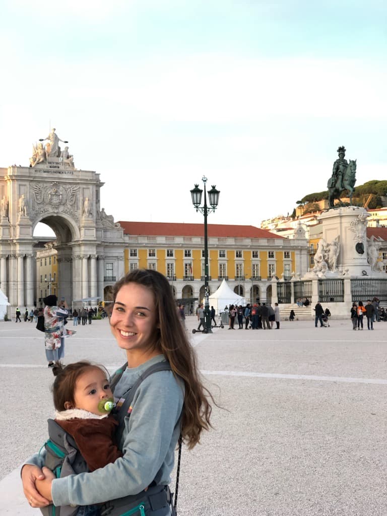Travel advisor posing with a baby