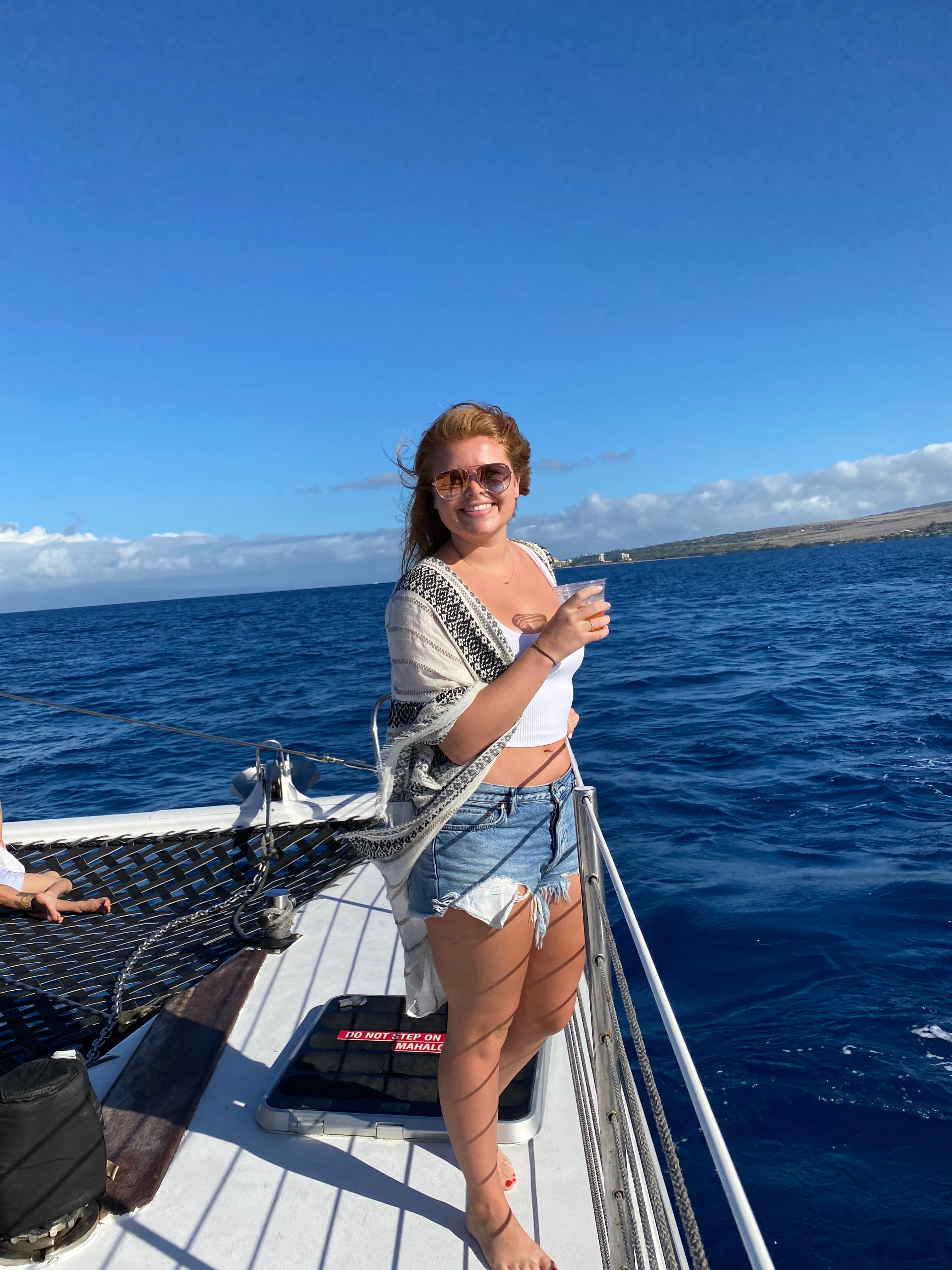 Picture of Makenna on a boat