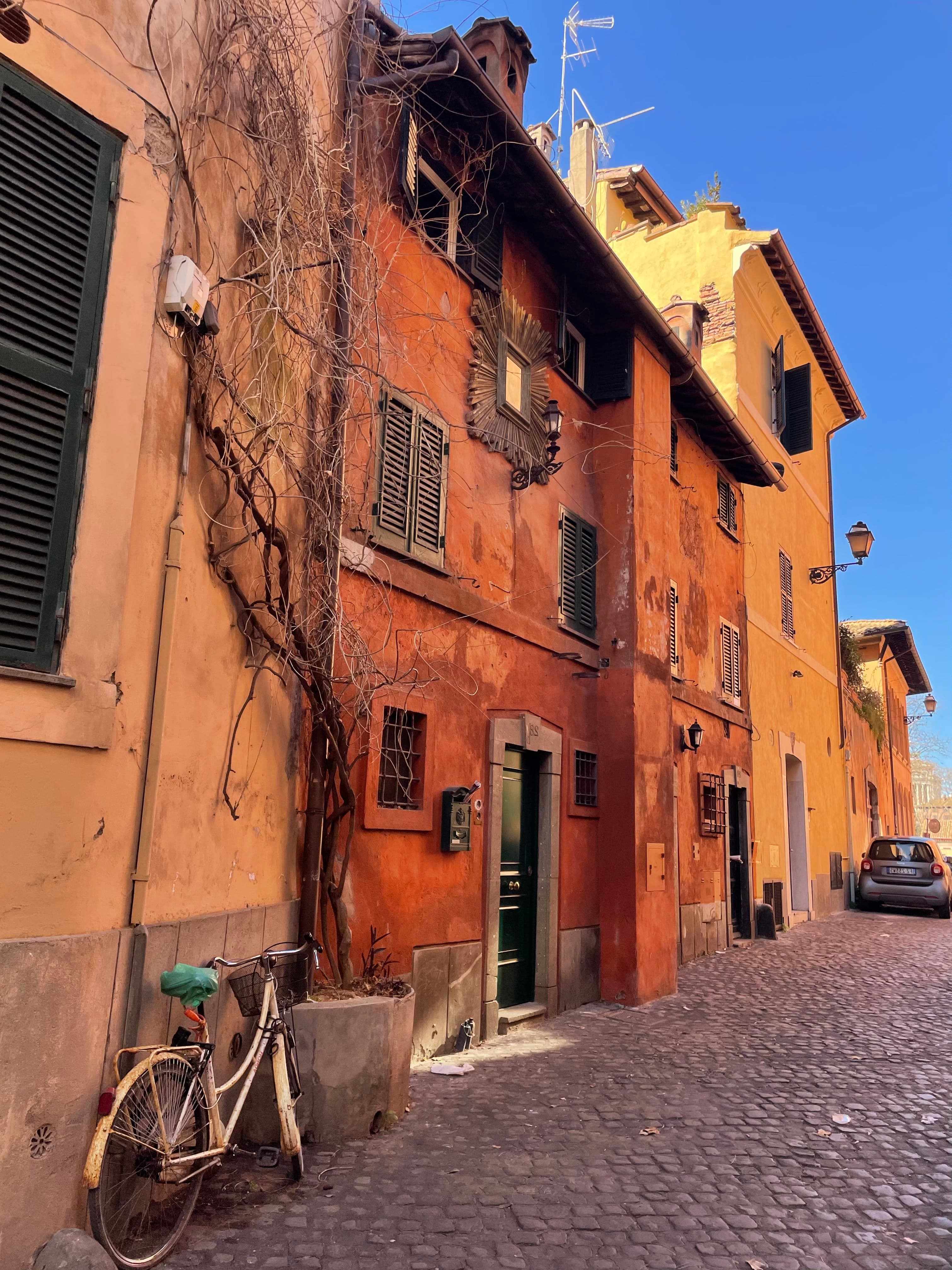 Front view of ancient buildings